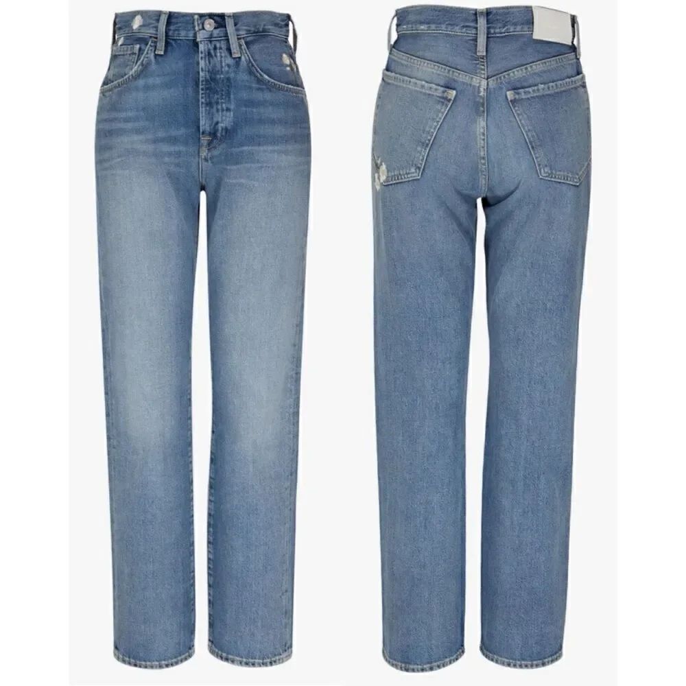 7 FOR ALL MANKIND NWT Easy Straight Flower Embroidered Jean 30